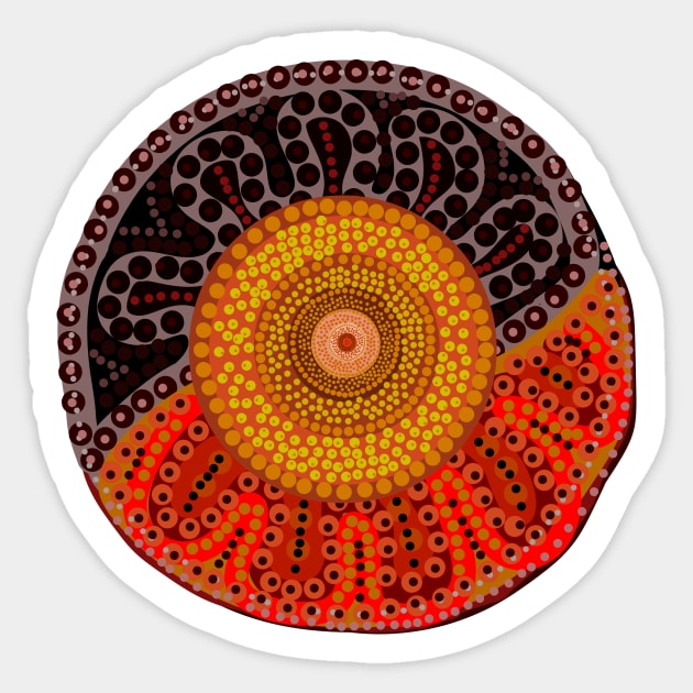 Australian Aboriginal Sun Sticker by Graograman